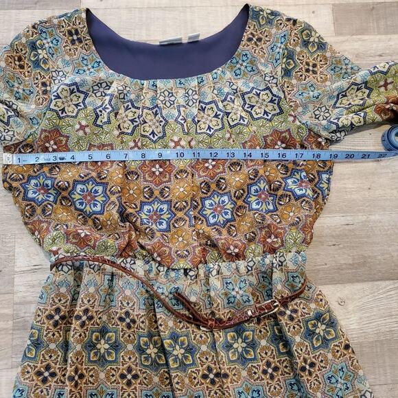 Cato medium womens midi dress with elastic waistband includes belt - Picture 6 of 12